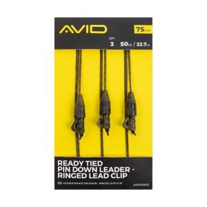 Avid Carp Montáž Ready Tied Pin Down Leader - Ringed Lead Clip