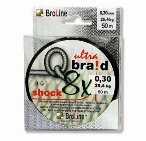 Broline Návazcová šňůrka Q-braid SHOCK 8x 0,30mm/25,4kg 50m