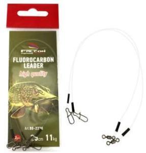 Filfishing Fluorocarbonové lanko s karabinkou a obratlíkem 25cm 11kg