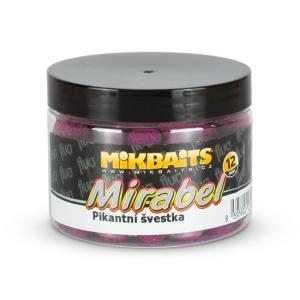 Mikbaits Mirabel Fluo boilie Pikantní švestka 12mm 150ml