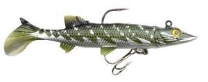 Power Catcher Gumová rybka s háčkem Super Natural Pike 14cm 41gr Metalic