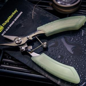 RidgeMonkey Nůžky na pletené šňůry Nite Glo Scissors