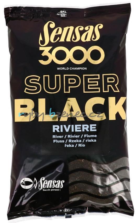 Sensas Krmítková směs 3000 Super Black River (Řeka) 1kg