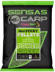Sensas Pelety Mini Sticky Pellets Power Green (česnek) 700gr